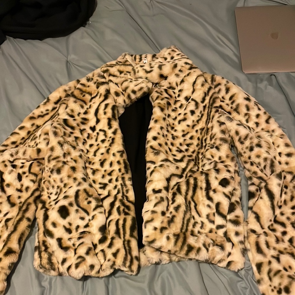 Animal Print Puffer Coat